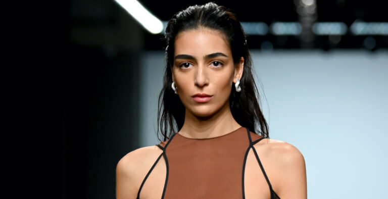 Moroccan-British model Nora Attal stuns on Nensi Dojaka Fall 2022 runway