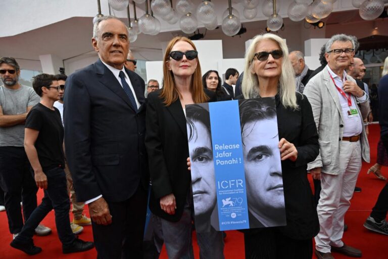 Julianne Moore leads red carpet protest for jailed Iranian filmmaker