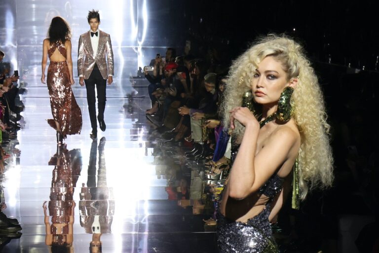 Gigi, Bella Hadid and Nora Attal walk for Tom Ford in NY Fashion Week