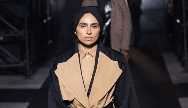 Iraqi para-athlete Zainab Al-Eqabi walks runway at Boss show in Milan