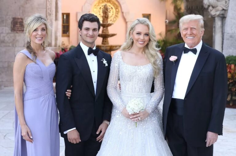 Tiffany Trump dons Elie Saab gown to marry Lebanese-born Michael Boulos